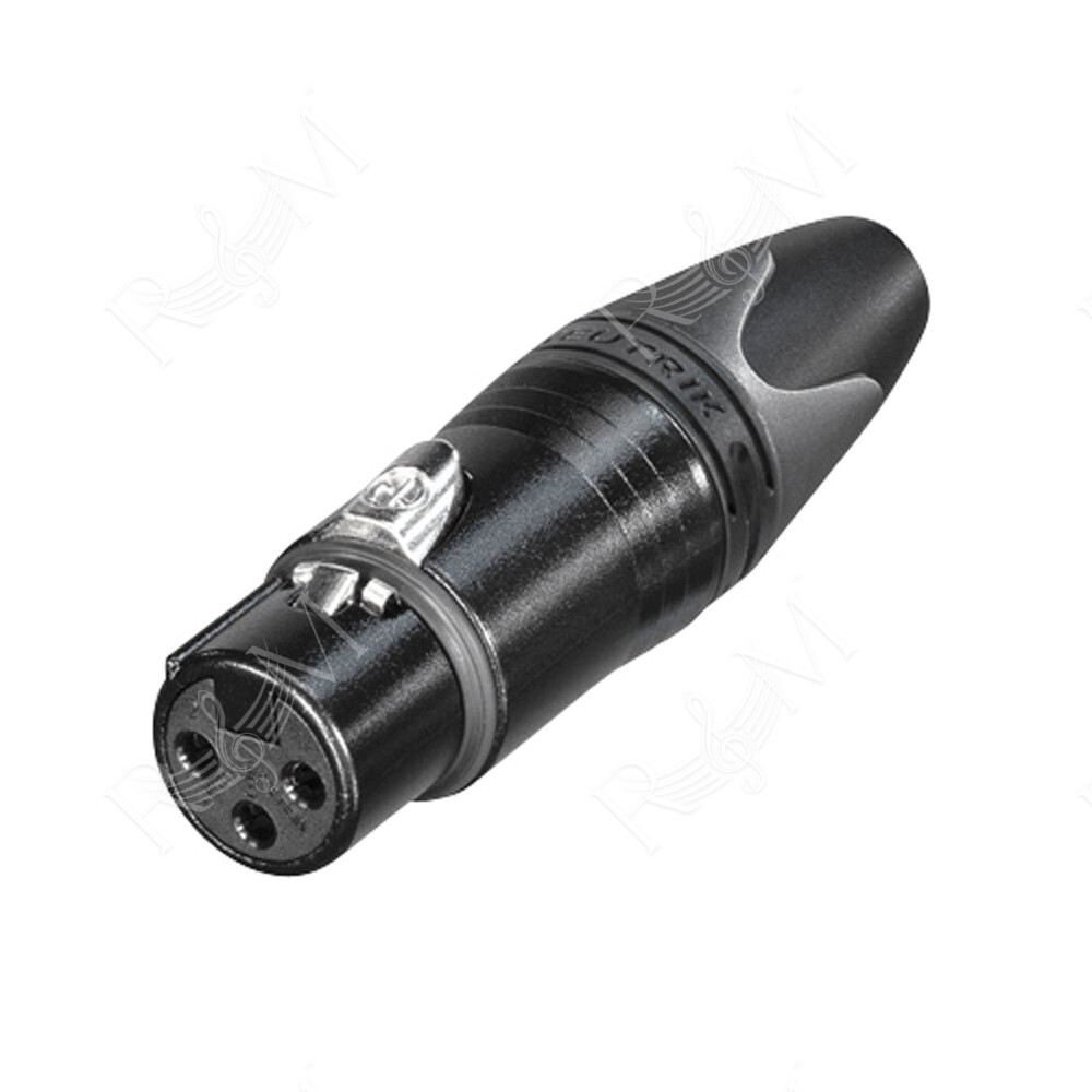 XLR 3P Connector - female Contatti dorati - alloggiamento in metallo nero