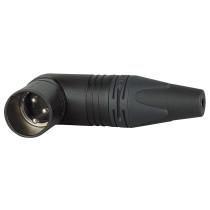 XLR 3P 90° Connector - male - Neutrik RX Contatti in argento - alloggiamento in metallo nero