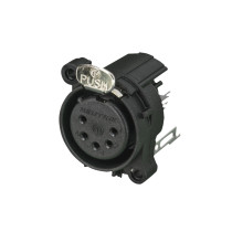 XLR 5P Chassis - female Contatti in argento - alloggiamento ABS - montaggio PCB verticale