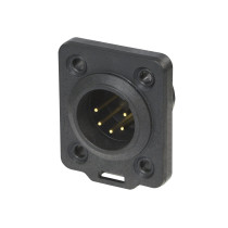 XLR 5P Chassis - male TOP Contatti dorati - alloggiamento nero