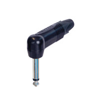 Jack Plug 6.3 mm Mono - 90° Black shell
