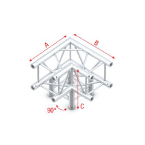Pro-30 Square P Truss - Corner 3-way QLB30 - 90° corner