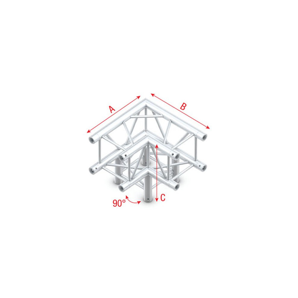 Pro-30 Square P Truss - Corner 3-way QLB30 - 90° corner