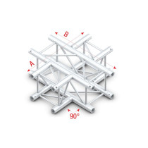 Pro-30 Square P Truss - Cross 4-way - 50 cm QCB41sp - 90° corner - silver - P