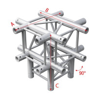 Pro-30 Square P Truss - Cross up/down 6-way - 50 cm QCB65sp - 90° corner - silver - P