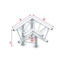 Pro-30 Triangle P Truss - Corner down left - apex down ALB34 - 90° corner - P