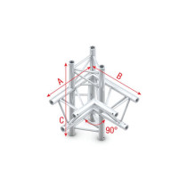 Pro-30 Triangle P Truss - Corner up/down - right - 74 cm ACB44 - 90° Corner - P