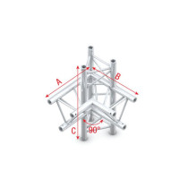 Pro-30 Triangle P Truss - Corner up/down - left - 74 cm ACB45 - 90° corner - P