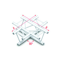Pro-30 Triangle P Truss - Cross 4-way - 50 cm ACB41sp - 90° corner - silver - P