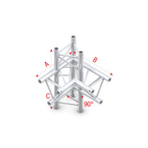 Pro-30 Triangle P Truss - Corner up/down - right - 50 cm ACB44sp - 90° corner - silver - P