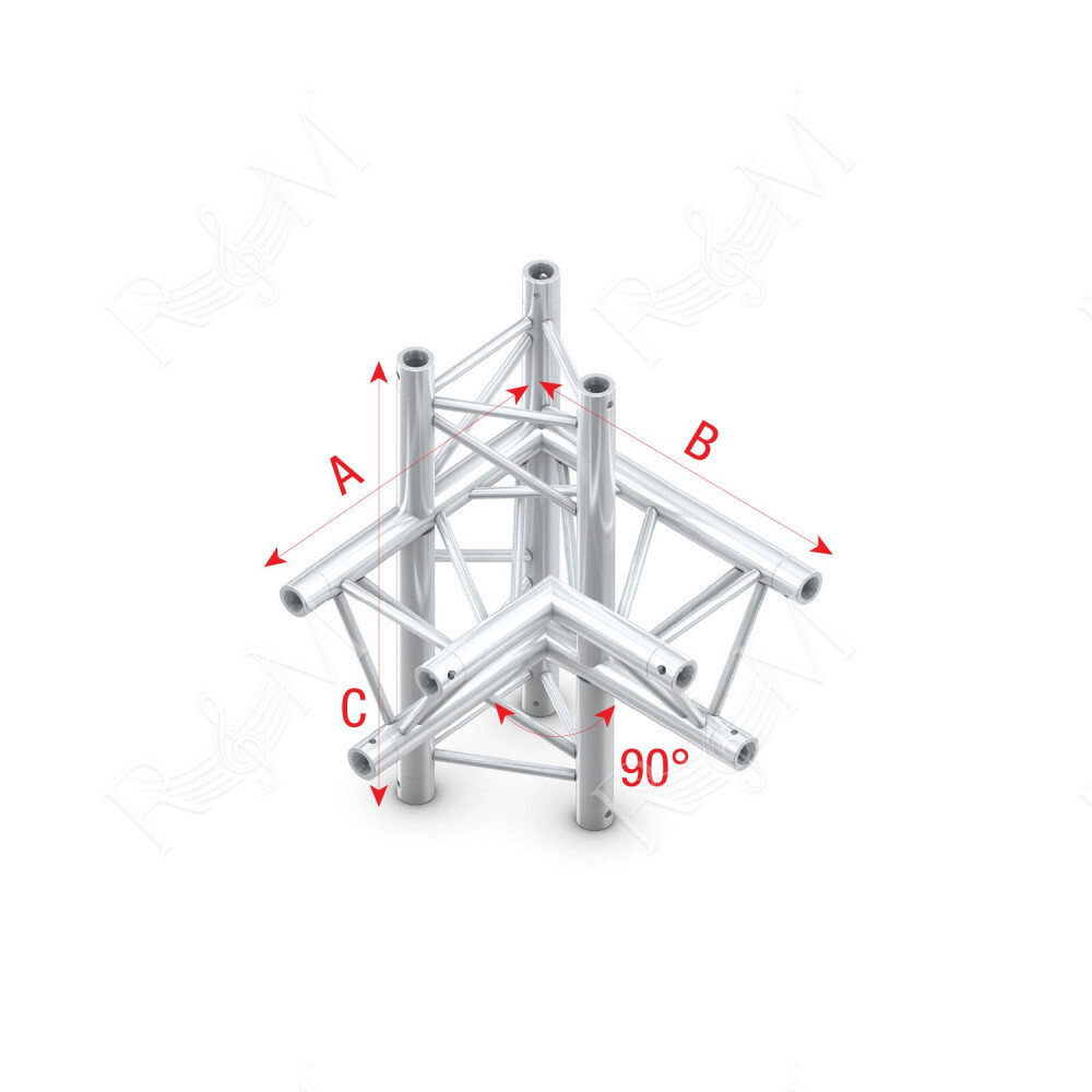 Pro-30 Triangle P Truss - Corner up/down - left - 50 cm ACB45sp - 90° corner - silver - P