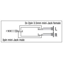 XGA16 - mini-jack/M stereo to 2x mini-jack/F