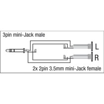 XGA16 - mini-jack/M stereo to 2x mini-jack/F