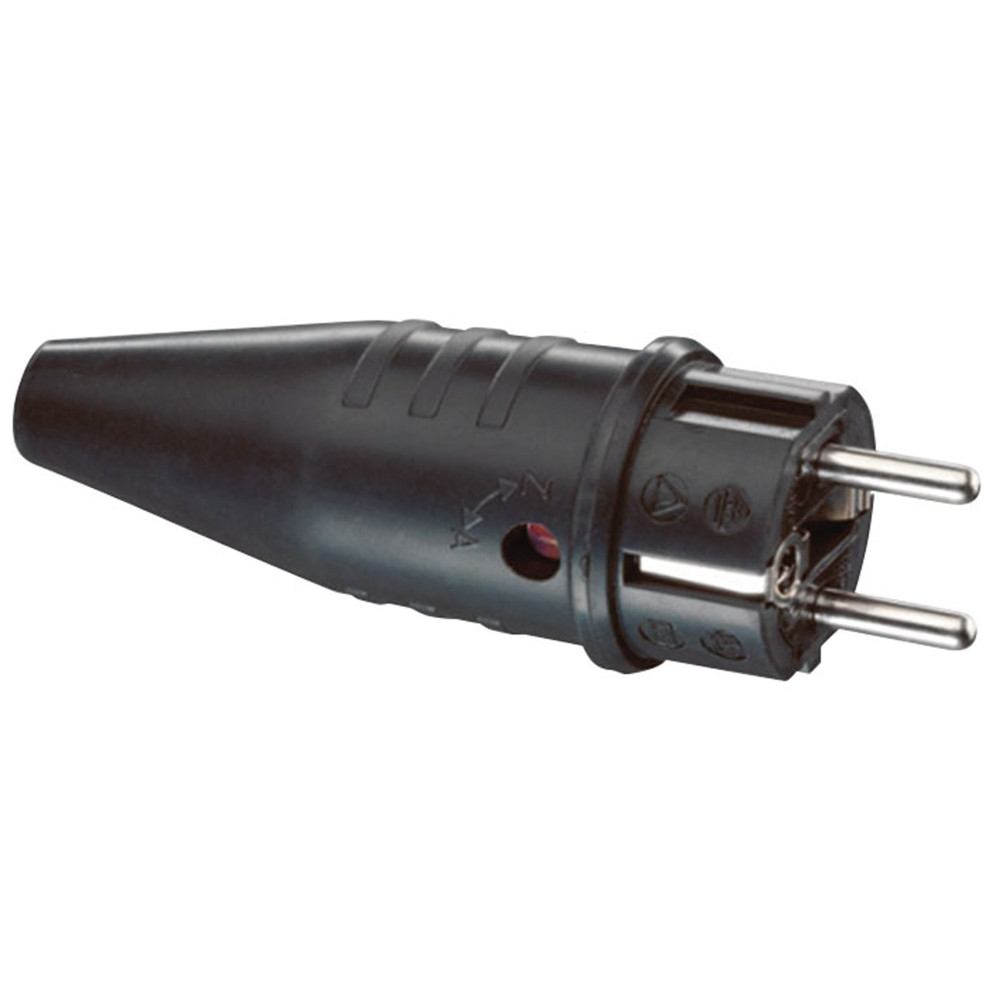 Connettore Schuko maschio in gomma
