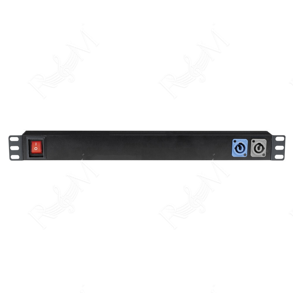 19" 1U Socketstrip 7 Con ingresso Powercon