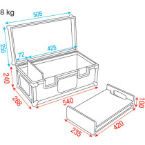 Conical Adapter Case Compresi 2 inserti per adattatori