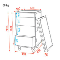 Drawer Case 16U Baule con cassetti 16HE