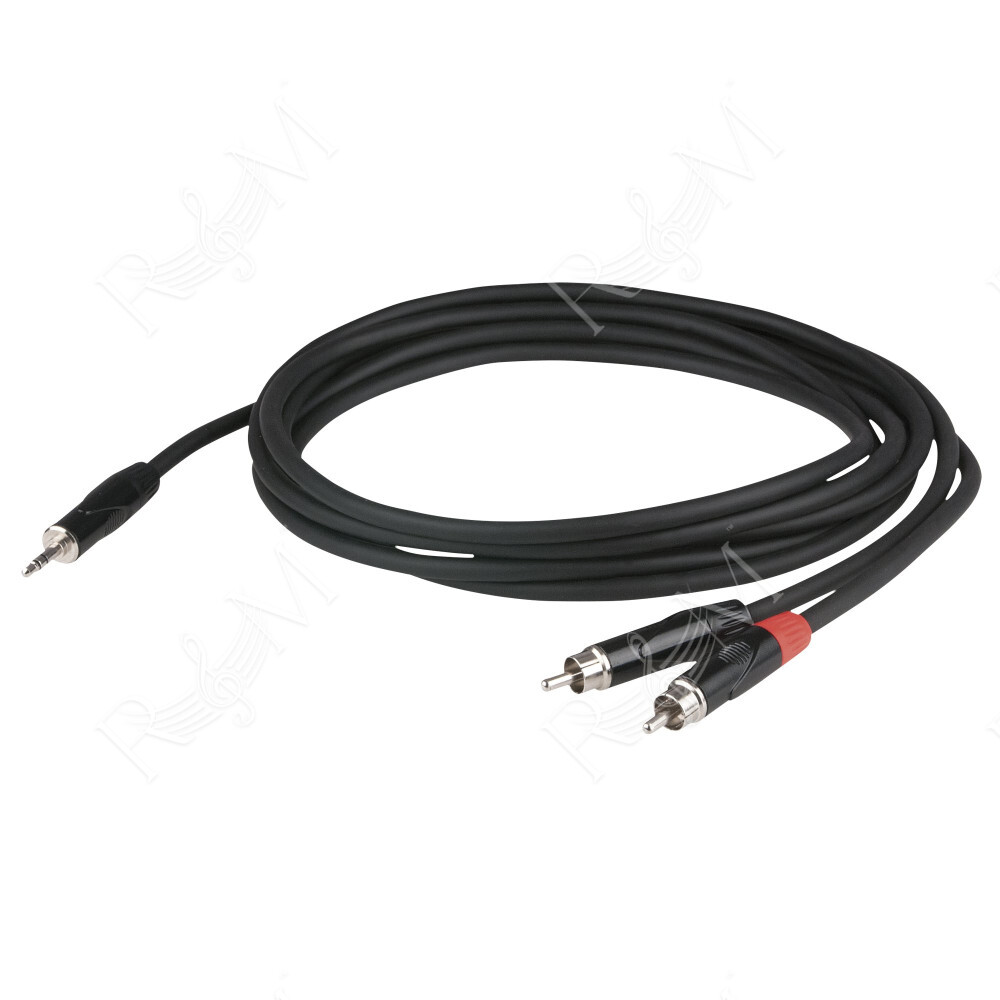 FLX30 - Stereo mini-jack to 2 RCA male 1,5 m - corpo jack a incasso