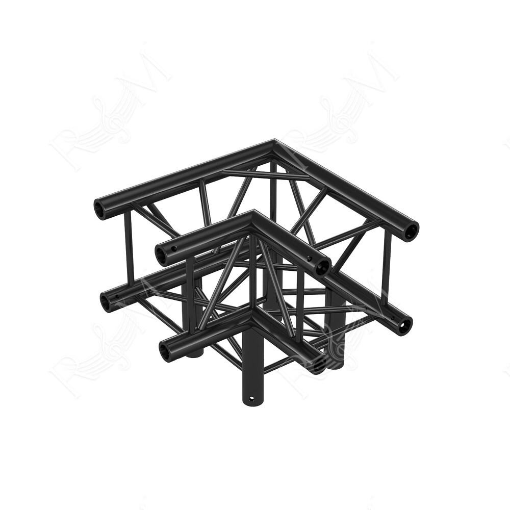 Pro-30 Square F Truss - Corner 3-way QLVF30 - 90° corner - heavy duty - black - F