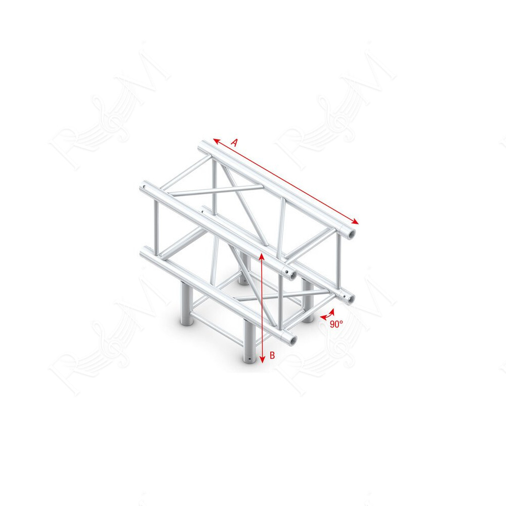 Pro-40 Square F Truss - T-Cross 3-way QTLF35 - angolo da 90° - impiego gravoso - F