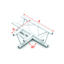 Pro-30 Triangle G Truss - 3-way horizontal - 50 cm ATU36sp - 90° corner - silver - G