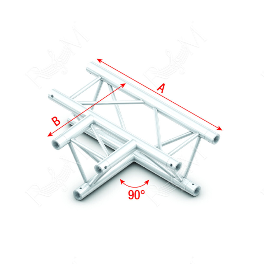 Pro-30 Triangle G Truss - 3-way horizontal - 50 cm ATU36sp - 90° corner - silver - G