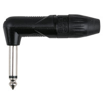 6.3 mm Right-angle Jack X-type Mono Alloggiamento nero - cappuccio finale nero