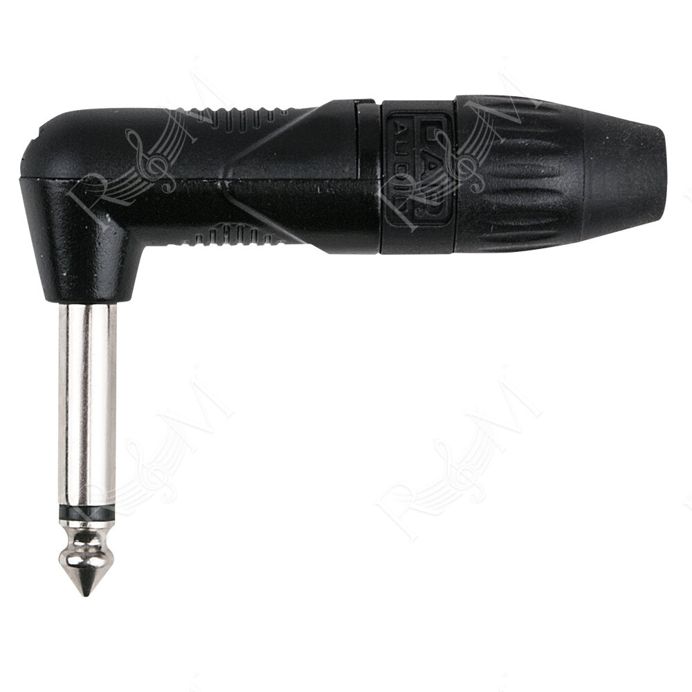 6.3 mm Right-angle Jack X-type Mono Alloggiamento nero - cappuccio finale nero