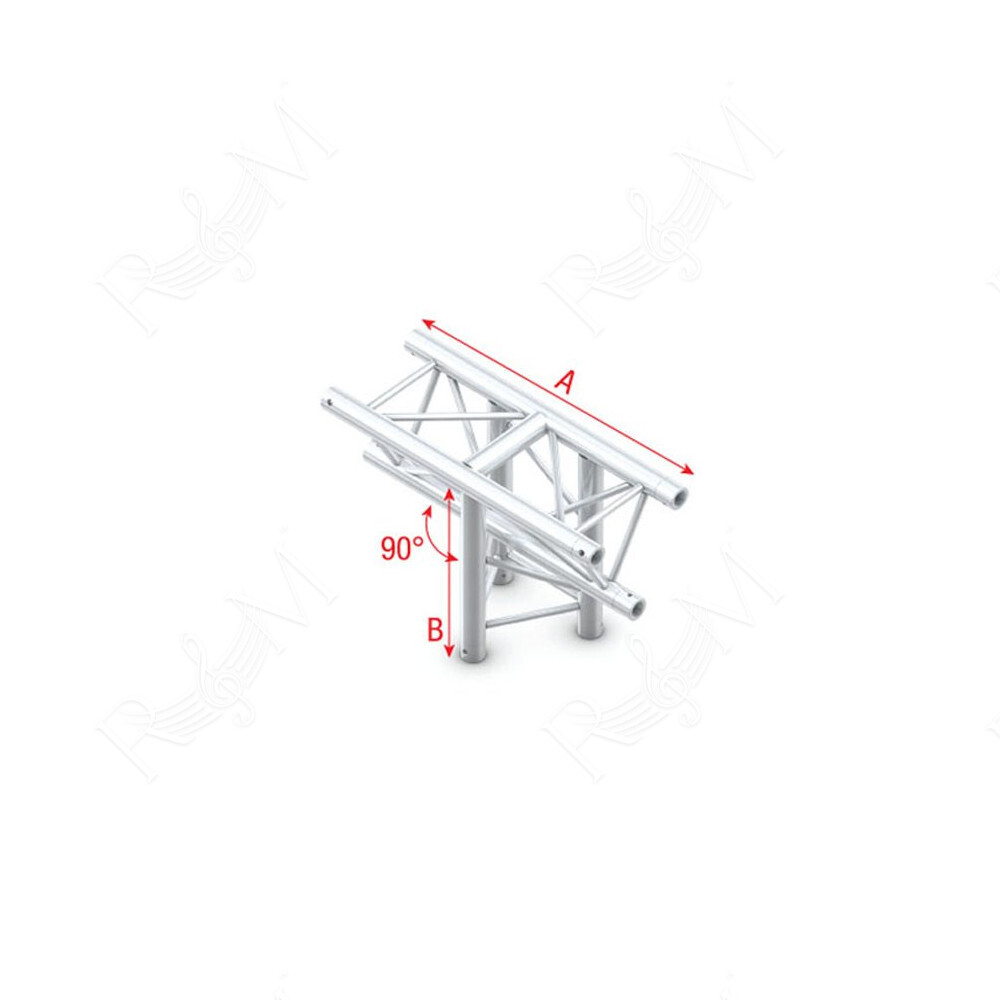 Pro-30 Triangle P Truss - T-Cross vertical - 3-way - apex down - 71 cm ATB35 - 90° corner - P