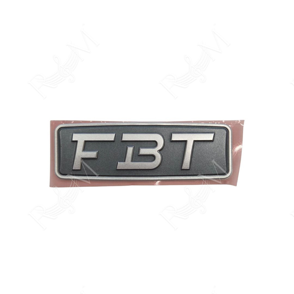 Logo FBT Adesivo Grigio Titanio Technoflex 63,2x20,9 mm per Serie ProMaxX Ventis Modus Muse Ricambio Originale