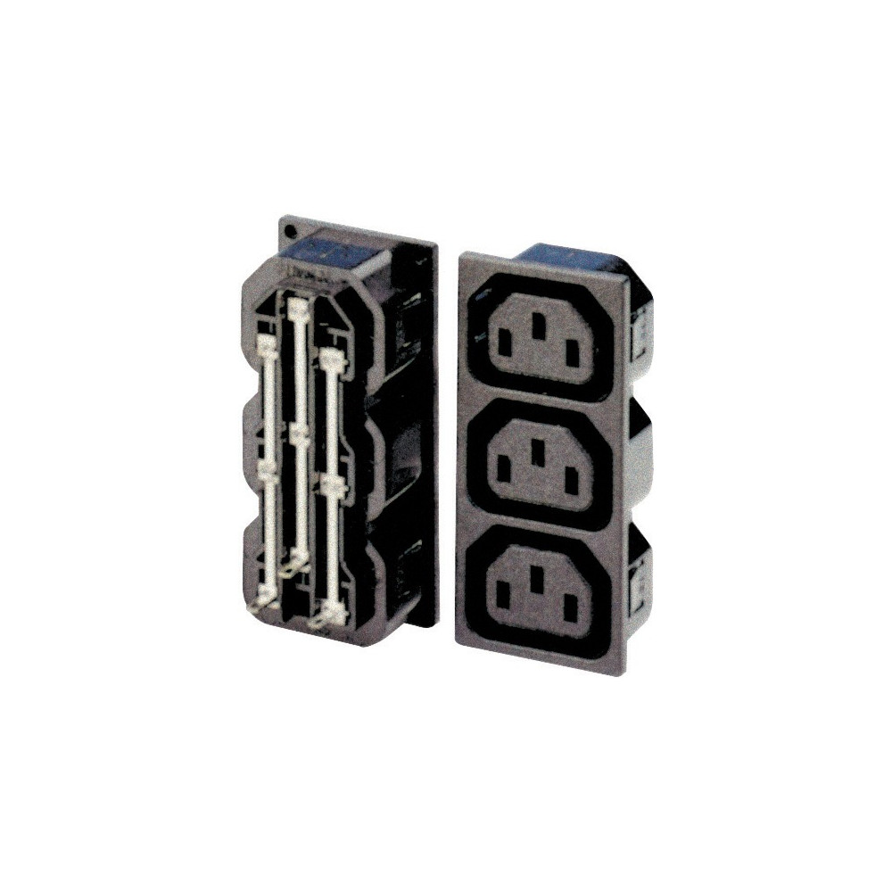 Tripla presa da pannello tripolare CEE CA-250VCA-10A.