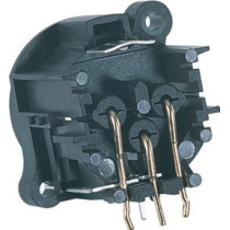 Spina da pannello Neutrik XLR in nylon, contatti per circuito stampato orizzontale, 3 poli.