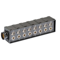 pStage box audio in materiale plastico antiurto con 8 prese pannello XLR 3P NEUTRIK - 8 spine pannello XLR3P NEUTRIK e connettor