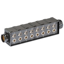 pStage box audio in materiale plastico antiurto con 8 prese pannello XLR 3P NEUTRIK - 8 spine pannello XLR3P NEUTRIK e connettor