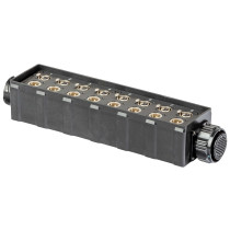 pStage box audio in materiale plastico antiurto con 8 prese pannello XLR 3P NEUTRIK - 8 spine pannello XLR3P NEUTRIK e connettor