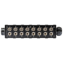 pStage box audio in materiale plastico antiurto con 8 prese pannello XLR 3P - 8 spine pannello XLR3P e connettore multipolare ma