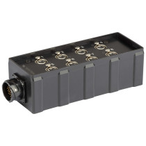 pAudio box in materiale plastico antiurto cablato con 8 prese pannello XLR 3P e connettore multipolare di collegamento 25 Poli (