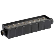pAudio box in materiale plastico antiurto cablato con 8 prese pannello XLR 3P e connettore multipolare di collegamento 25 Poli (