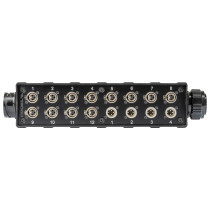 pStage box audio in materiale plastico antiurto con 12 prese pannello XLR 3P - 4 spine pannello XLR3P e connettore multipolare m