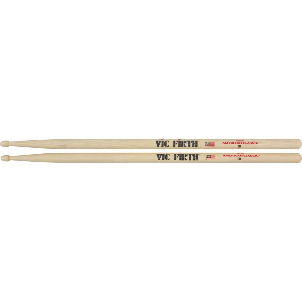COPPIA BACCHETTE VIC FIRTH 2B PUNTA LEGNO