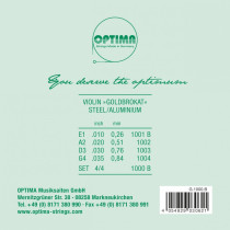 SET OPTIMA GOLDBROKAT 1000 B VIOLINO 4/4