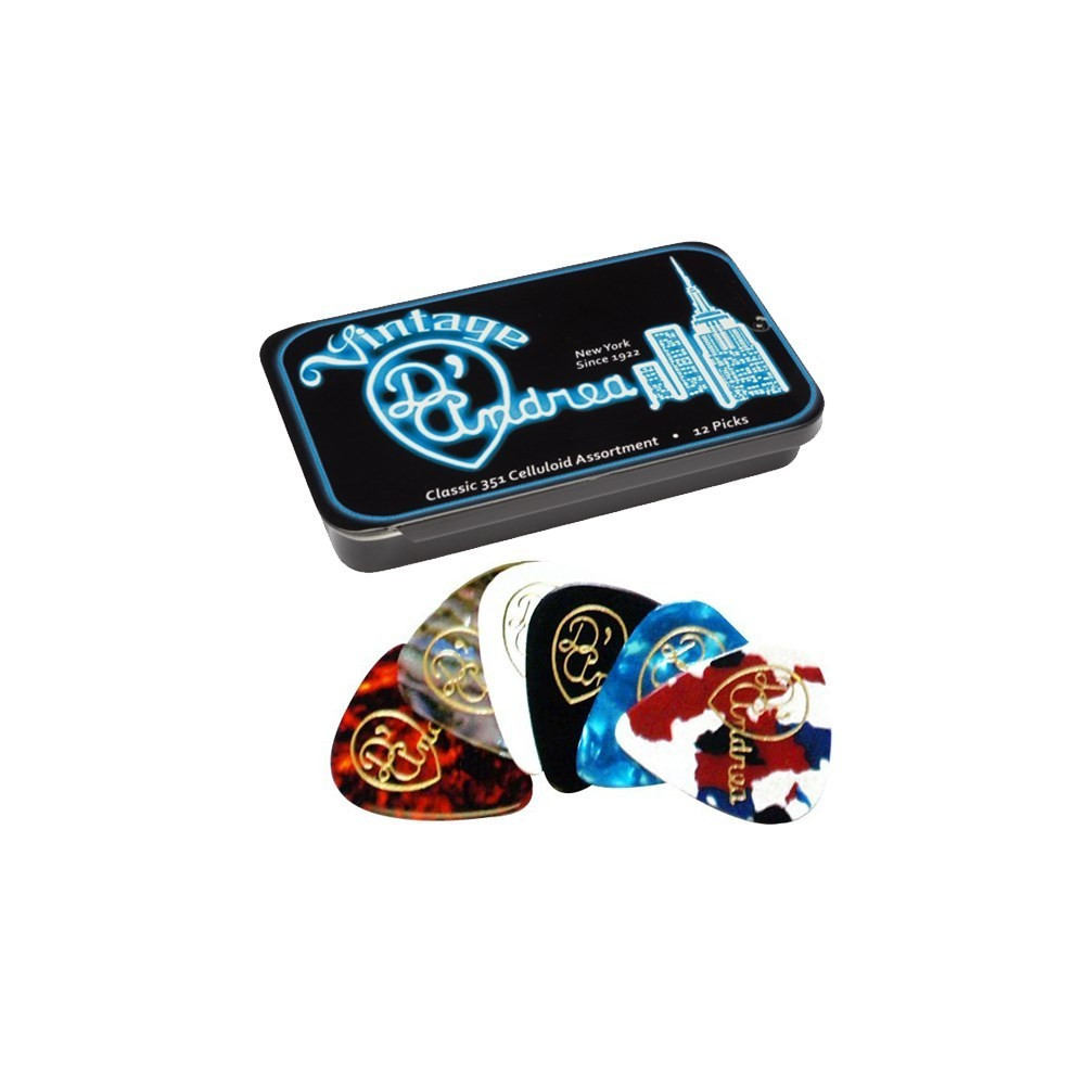 BOX METALLO PLETTRI D'ANDREA CLASSIC CELL 12 PZ HEAVY