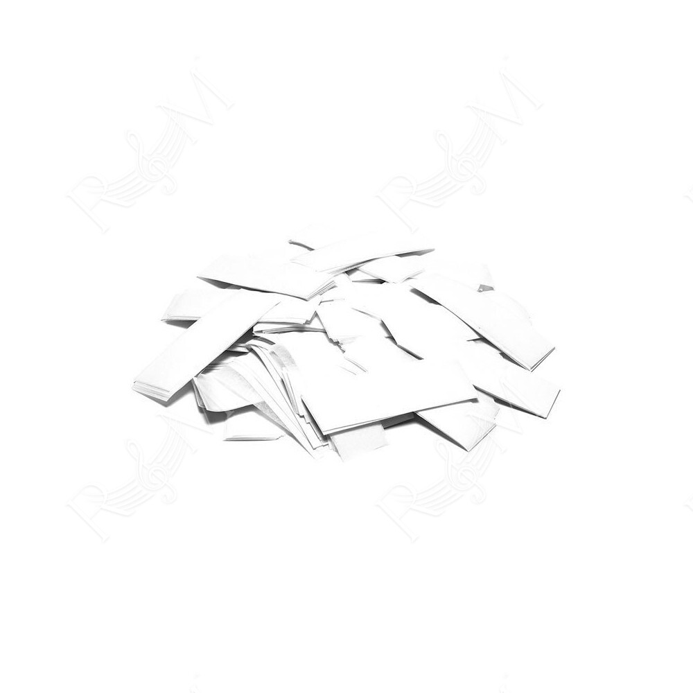 Slow-fall confetti rectangles - White