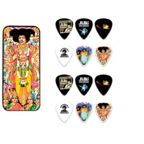 BOX IN METALLO 12 PLETTRI DUNLOP JIMI HENDRIX JHPT02M MEDIUM