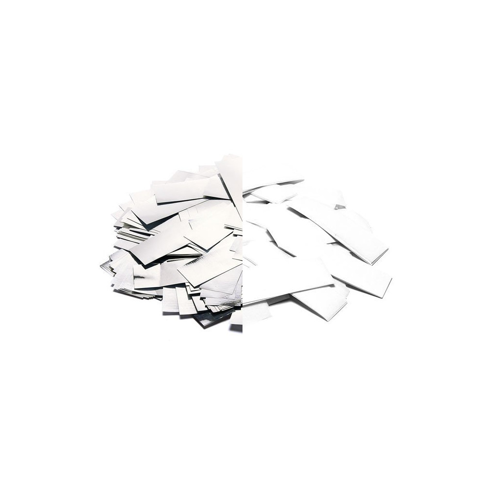 Slow-fall confetti rectangles - White + Silver