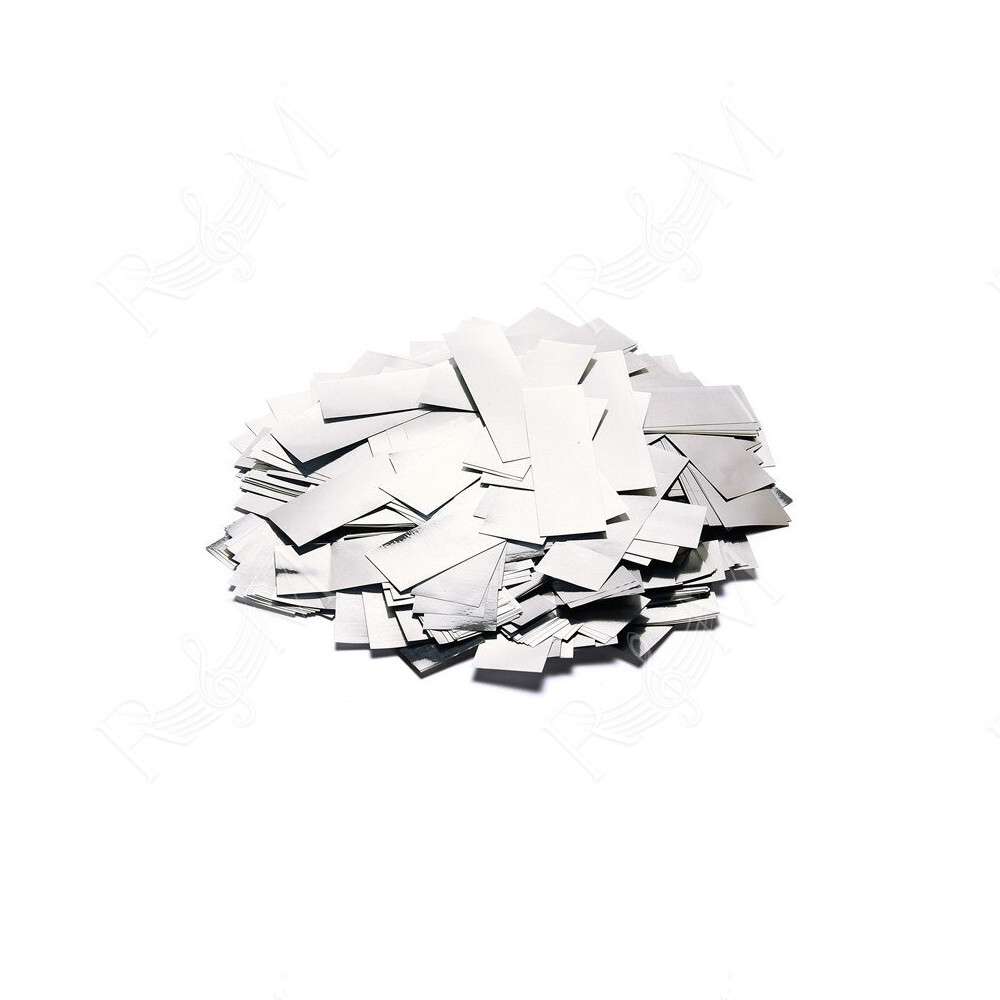 Slow-fall metallic confetti rectangles - Silver