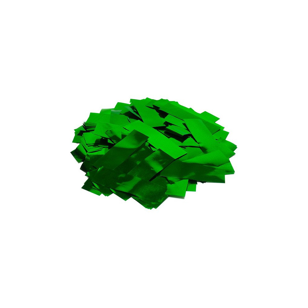 Slow-fall metallic confetti rectangles - Green