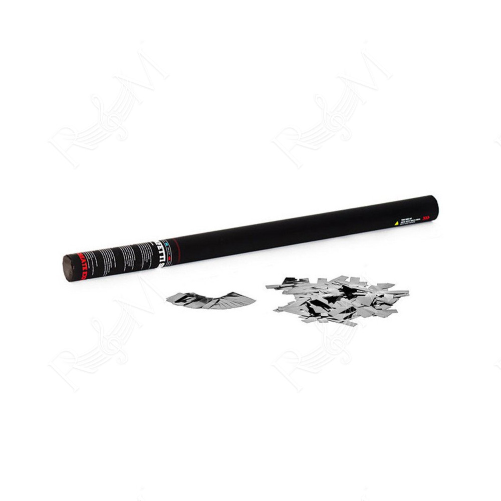 Handheld Cannon 80 cm metallic confetti - Silver