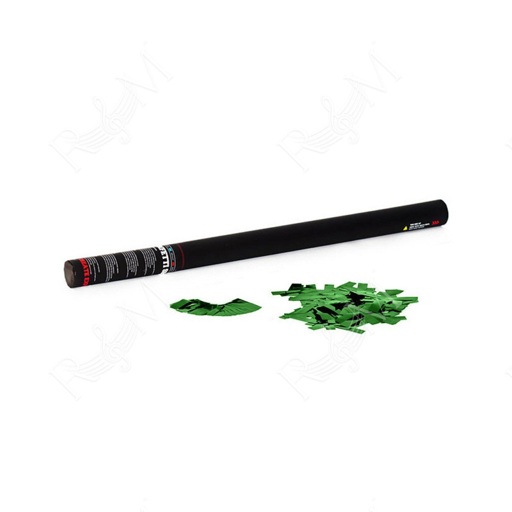 Handheld Cannon 80 cm metallic confetti - Green