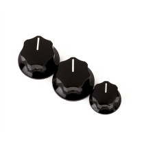 Fender Parts Jazz Bass Knobs (3) Black 0991370000
